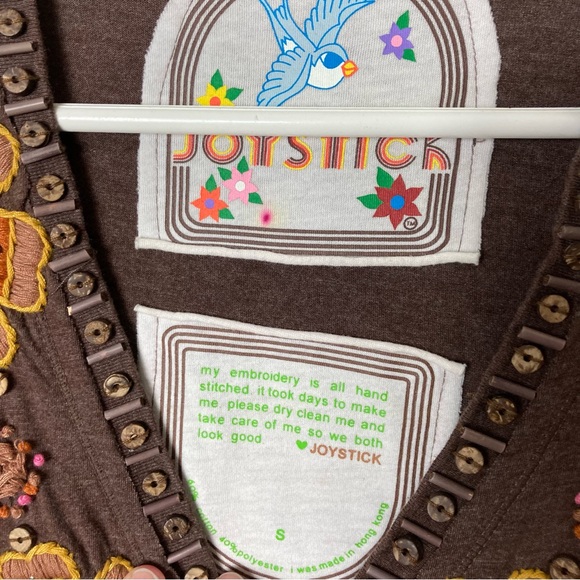 Johnny Was joystick brown floral heavy embroidered top womens S hippie boho - Picture 8 of 9